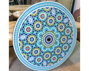 Dinner Mosaic Table for Outdoor Patio,Mosaic Table,Ceramic Table,Indoor & Outdoor Mosaic Table,Handcrafted Table,Personalized Tile Design