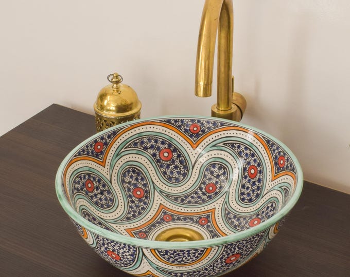 Ceramic Sink for Bathroom 100% Handmade,Best Deals Etsy,Vessel Sink,Custom Sink Vanity,Pottery Handmade Sinks for Bathroom Decoration.