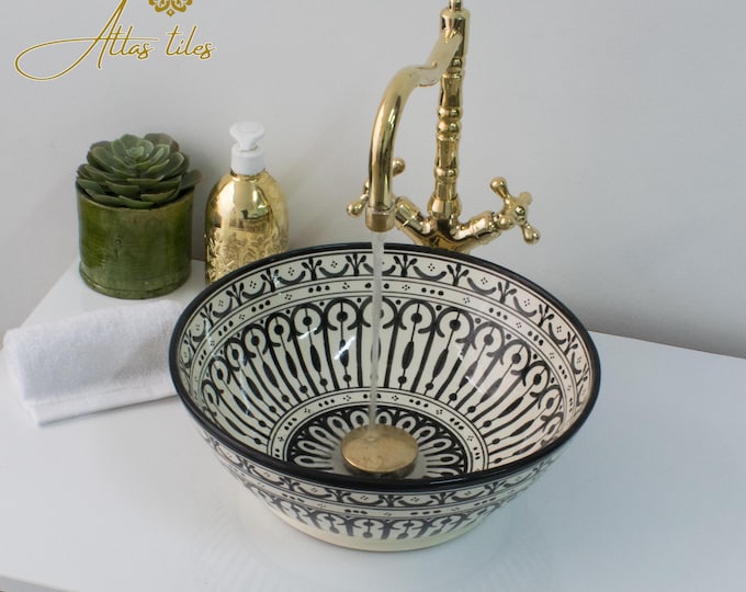 Ceramic Sink for Bathroom 100% Handmade,Best Deals Etsy,Vessel Sink,Custom Sink Vanity,Pottery Handmade Sinks for Bathroom Decoration.
