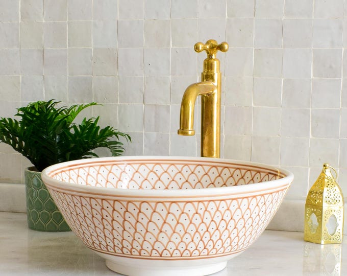 Ceramic Sink for Bathroom 100% Handmade,Best Deals Etsy,Vessel Sink,Custom Sink Vanity,Pottery Handmade Sinks for Bathroom Decoration.