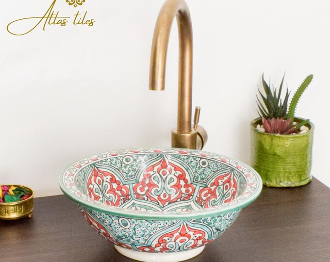 Ceramic Sink for Bathroom 100% Handmade,Best Deals Etsy,Vessel Sink,Custom Sink Vanity,Pottery Handmade Sinks for Bathroom Decoration.