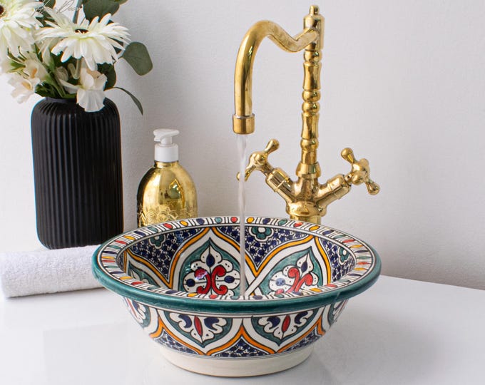 Ceramic Sink for Bathroom 100% Handmade,Best Deals Etsy,Vessel Sink,Custom Sink Vanity,Pottery Handmade Sinks for Bathroom Decoration.