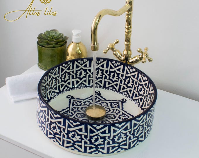 Ceramic Sink for Bathroom 100% Handmade,Best Deals Etsy,Vessel Sink,Custom Sink Vanity,Pottery Handmade Sinks for Bathroom Decoration.