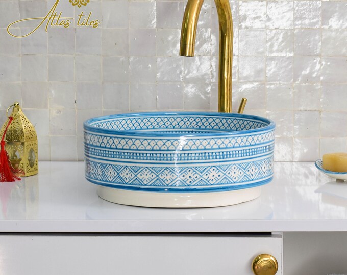 Ceramic Sink for Bathroom 100% Handmade,Best Deals Etsy,Vessel Sink,Custom Sink Vanity,Pottery Handmade Sinks for Bathroom Decoration.