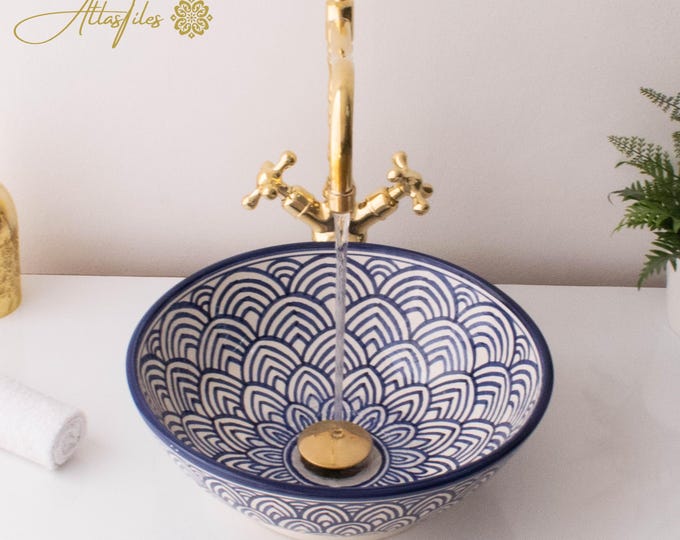 Handmade Ceramic sink  ,Hand painted bathroom ceramic washbasin,Bathroom Equipement,Custom Luxury handmade counter top basin,