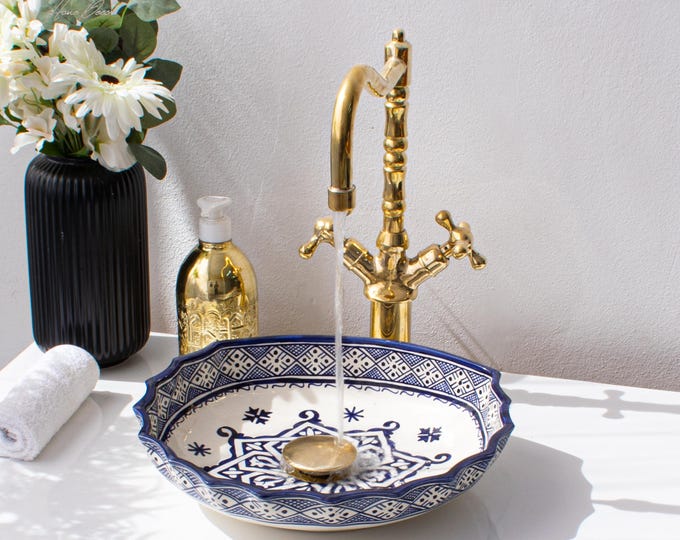 Ceramic Sink for Bathroom 100% Handmade,Best Deals Etsy,Vessel Sink,Custom Sink Vanity,Pottery Handmade Sinks for Bathroom Decoration.