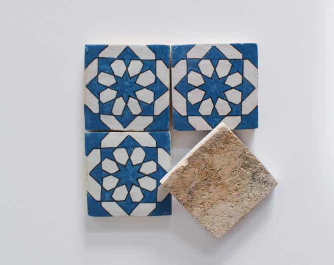 10x10Cm Ceramic Tile,  Moroccan Ceramic Tiles, Handpainted Piece of Ceramic, Ceramic Wall, Decorative Wall.