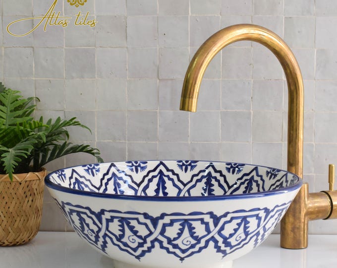 Ceramic Sink for Bathroom 100% Handmade,Best Deals Etsy,Vessel Sink,Custom Sink Vanity,Pottery Handmade Sinks for Bathroom Decoration.