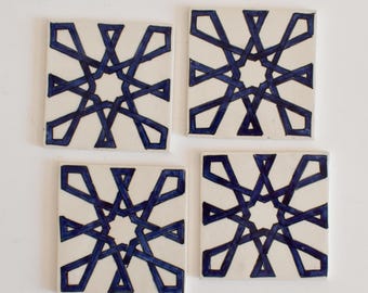 10x10Cm Ceramic Tile,  Moroccan Ceramic Tiles, Handpainted Piece of Ceramic, Ceramic Wall, Decorative Wall.