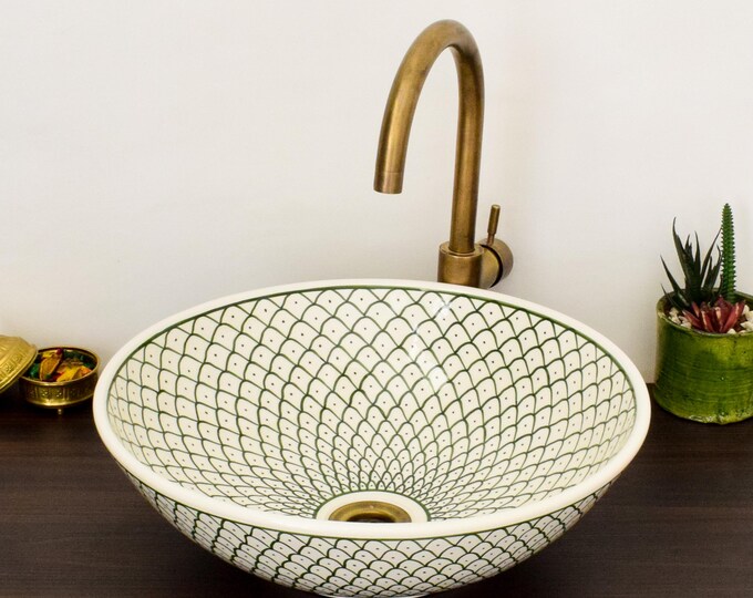 Ceramic Sink for Bathroom 100% Handmade,Best Deals Etsy,Vessel Sink,Custom Sink Vanity,Pottery Handmade Sinks for Bathroom Decoration.