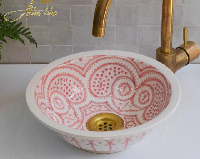 Ceramic Sink for Bathroom 100% Handmade,Best Deals Etsy,Vessel Sink,Custom Sink Vanity,Pottery Handmade Sinks for Bathroom Decoration.