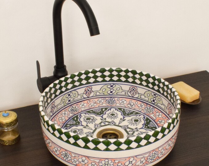 Ceramic Sink for Bathroom 100% Handmade,Best Deals Etsy,Vessel Sink,Custom Sink Vanity,Pottery Handmade Sinks for Bathroom Decoration.