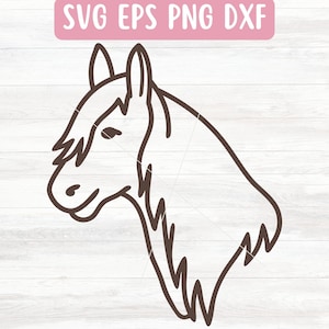 Fichier SVG contour tête de cheval pour Cricut, amateur de chevaux SVG, sticker voiture cheval visage SVG, Svg équestre, sticker voiture Svg pour vinyle