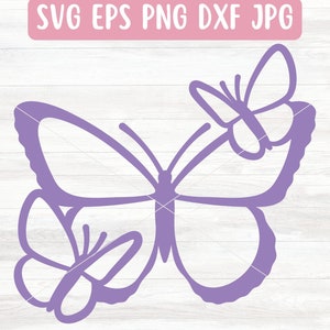 Einfacher Schmetterling SVG-Datei für Cricut, Schmetterling Umriss SVG für Silhouette, lila Schmetterling PNG Dateidownload, niedlicher Schmetterling Vektor