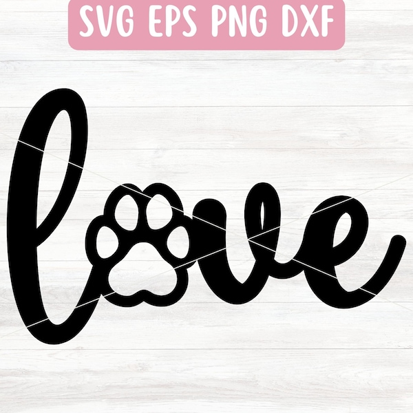 Dog Love SVG File for Cricut, Animal Lover SVG Image, Dog Quote Svg Digital Download, Car Decal Svg for Vinyl, Dog Lover SVG Gift