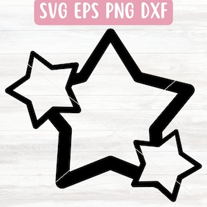 Sterren SVG-bestand voor Cricut, Star Outline SVG Design, Star Cluster SVG voor vinyl, digitale download, commercieel gebruik Svg, Glow in the Dark Svg
