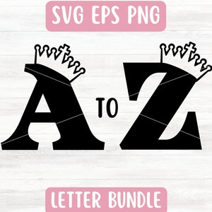 Pacote Crown Monogram SVG para Cricut, Princess Alphabet SVG para vinil, Royalty SVG Letters, Princess Monogram Svg para nome, download instantâneo