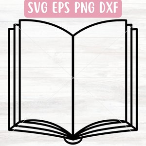 Open boek SVG-bestand voor Cricut, lezen van SVG voor silhouet, boekoverzicht SVG-bestand downloaden, leraar cadeau Svg voor vinyl, schoolbenodigdheden Svg