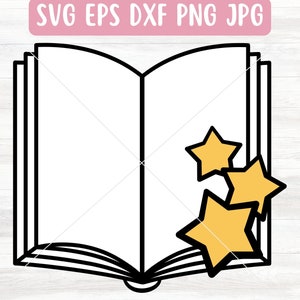 Open boek SVG-bestand voor Cricut, lezing van SVG voor Silhouette, gelaagde boek SVG-bestand downloaden, leraar cadeau Svg voor vinyl, schoolbenodigdheden Svg