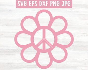 Peace Sign PNG, Groovy Peace Sign SVG Outline, Cricut Gift Idea for Her, Peace Sign Vector Art, Peace Sign Clipart, Hippie SVG File Download