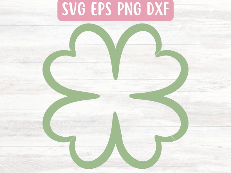Four Leaf Clover SVG File for Cricut, Shamrock Outline SVG for ...