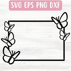 Schmetterling Border SVG-Datei für Cricut, Rechteck Rahmen SVG Vektor, Cute Border für Mädchen, Schmetterling Rahmen svg Digital Download