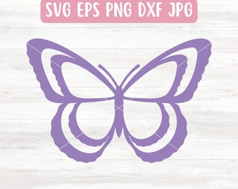 Simple Butterfly SVG File for Cricut, Butterfly Outline SVG for Silhouette, Purple Butterfly PNG File Download, Cute Butterfly Vector