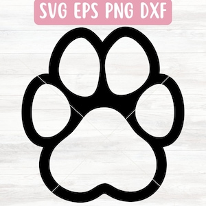 Impression de patte contour fichier SVG pour Cricut, patte de chien PNG, sticker Svg voiture pour vinyle, empreinte de patte Png, téléchargement de fichier Svg pour amoureux des chiens, Svg pour amoureux des chats
