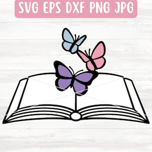 Open boek SVG-bestand voor Cricut, lezing van SVG voor Silhouette, gelaagde boek SVG-bestand downloaden, leraar cadeau Svg voor vinyl, schoolbenodigdheden Svg