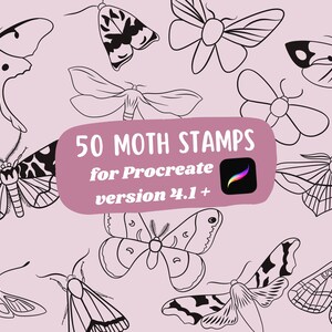 Procreate Moth Stamps, Drawing Template Digital Download Commercial Use, Insect Brush for Procreate, Procreate Brushes Bug