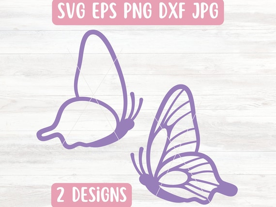 Side Butterfly SVG File for Cricut, Butterfly Outline SVG for Silhouette, Simple Butterfly SVG for Vinyl, Cute Butterfly Png File Download