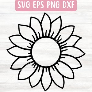 Einfache Sonnenblume SVG-Datei für Cricut, Hand gezeichnete BlumeSvg Schlüsselanhänger, Sonnenblume Umriss SVG, Blumenkreis svg, Auto Aufkleber svg für Vinyl