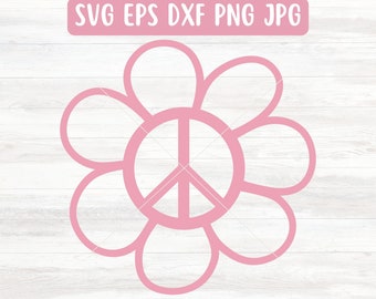 Peace Sign PNG, Groovy Peace Sign SVG Outline, Cricut Gift Idea for Her, Peace Sign Vector Art, Peace Sign Clipart, Hippie SVG File Download