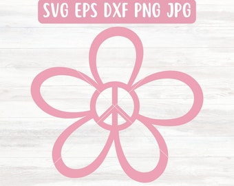 Peace Sign PNG, Groovy Peace Sign SVG Outline, Cricut Gift Idea for Her, Peace Sign Vector Art, Peace Sign Clipart, Hippie SVG File Download