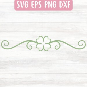 Può includere: Un design a quattro foglie di trifoglio verde con volute su entrambi i lati, adatto per l'uso come divisore o bordo.