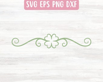 Kleeblatt Border SVG-Datei für Cricut, Text Divide SVG, Clover Border SVG, Dekorative Ornamente SVG