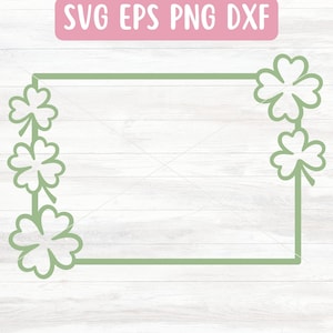 Fichier SVG bordure trèfle pour Cricut, trèfle cadre PNG, cadre rectangle en téléchargement numérique SVG
