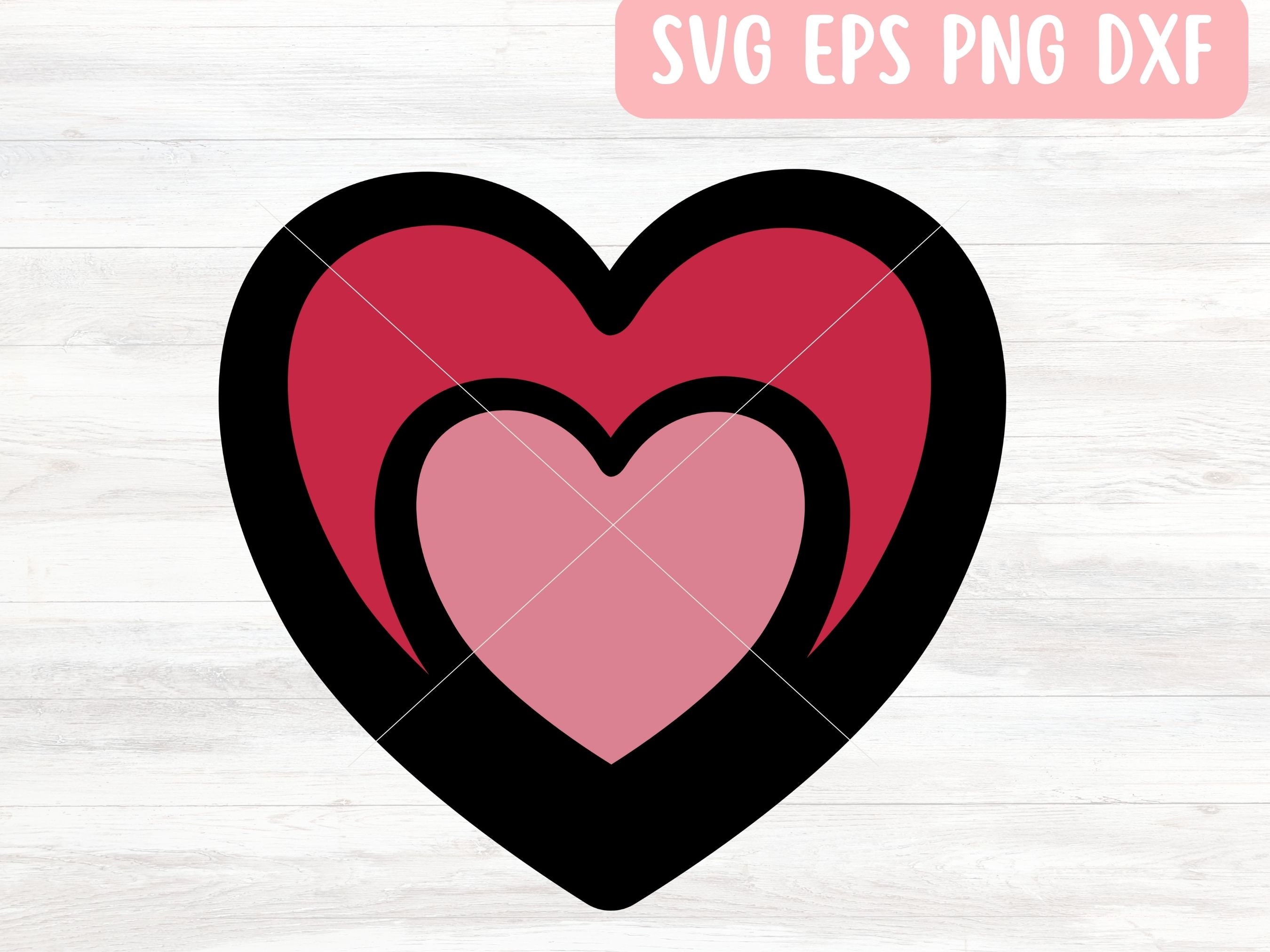 Heart SVG Cut File for Cricut, Valentines Heart SVG Vector, Layered ...