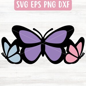 Fichier SVG papillon en couches pour Cricut, vol de papillons SVG pour les filles, papillon autocollant vecteur SVG, téléchargement numérique