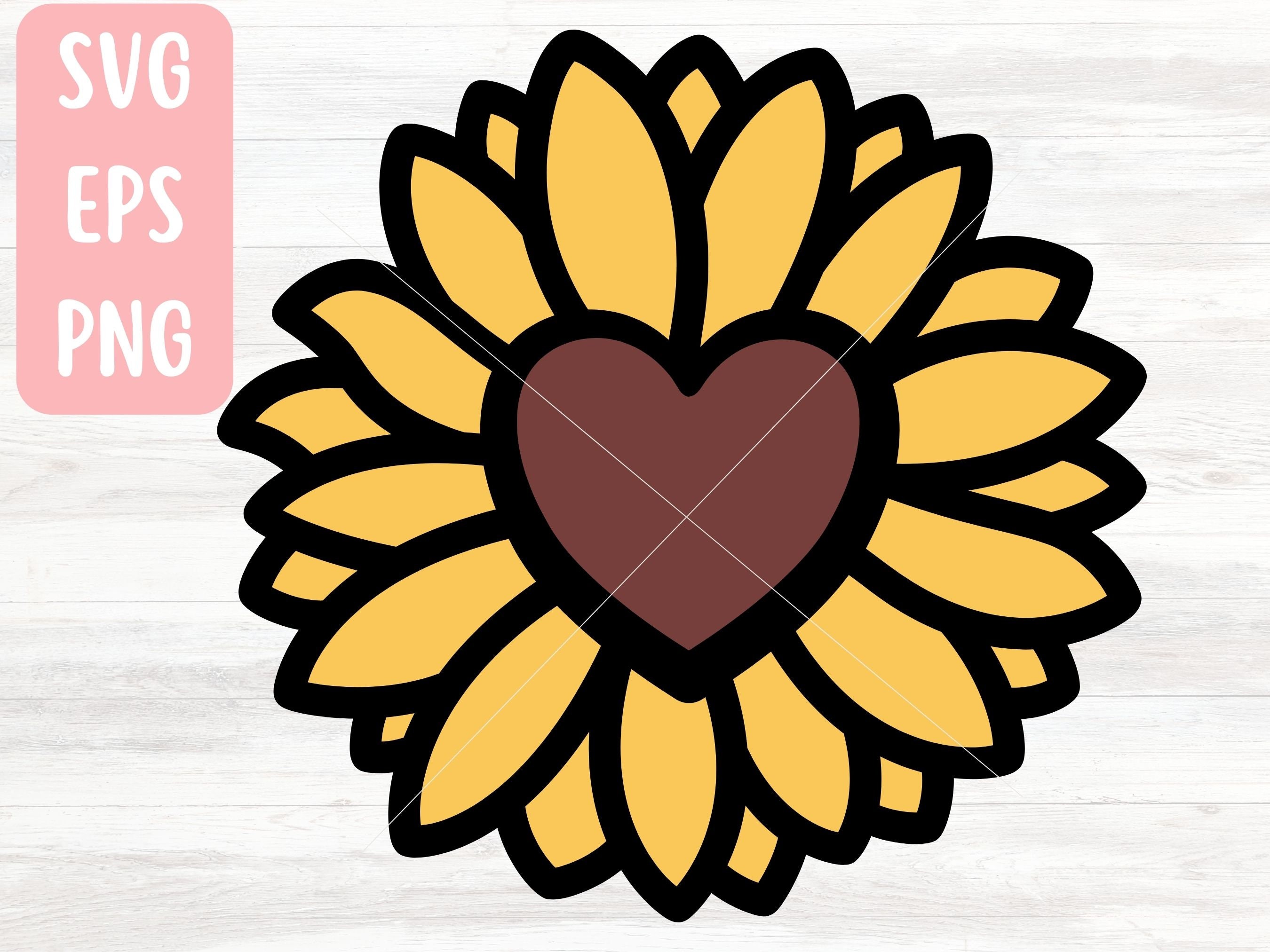 Simple Sunflower SVG File for Cricut Layered Sunflower SVG - Etsy
