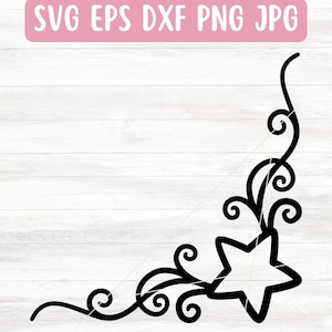 Corner Border SVG File for Cricut, Christmas Border SVG for Silhouette, Swirl Border SVG File Download, Corner Flourish Svg for Scrapbooking