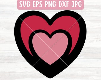 Double Heart SVG File for Cricut, Two Heart Vector, Heart Outline SVG ...