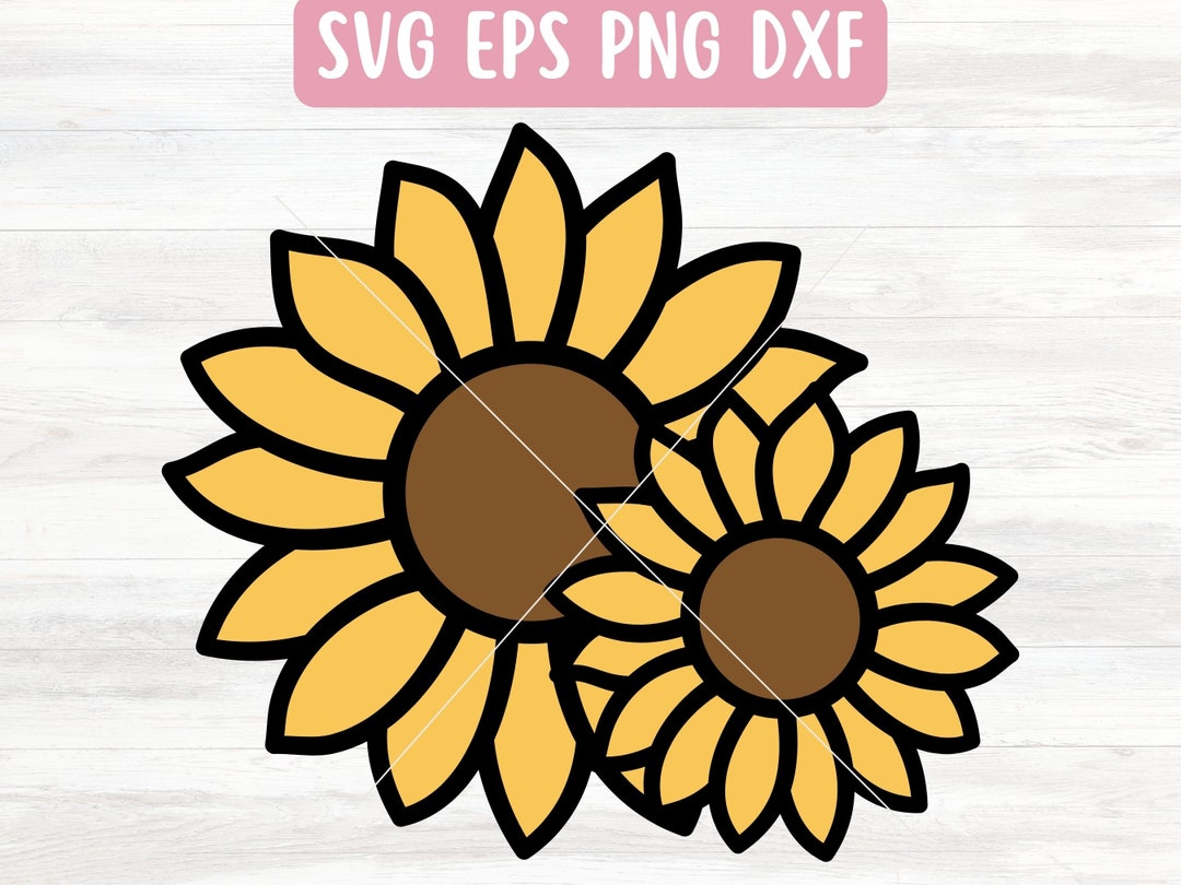 Simple Sunflower SVG File for Cricut, Layered Flower SVG File Download