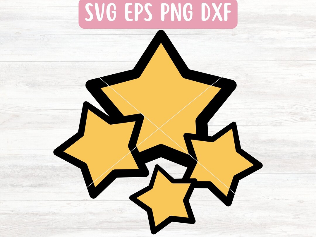 Layered Stars SVG File for Cricut, Star Cluster SVG for Vinyl, Digital ...