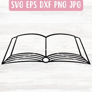 Open boek SVG-bestand voor Cricut, lezen van SVG voor silhouet, boekoverzicht SVG-bestand downloaden, leraar cadeau Svg voor vinyl, schoolbenodigdheden Svg