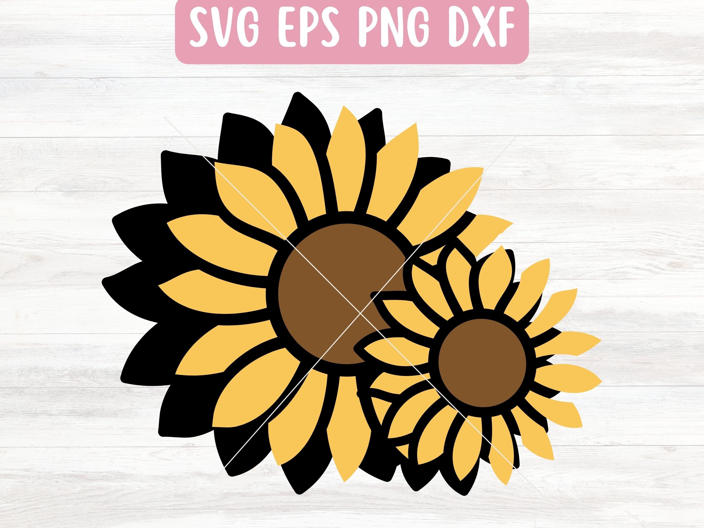 Simple Sunflower SVG File for Cricut Layered Sunflower SVG - Etsy Australia
