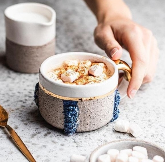 Tasse à Café V Cristal 200Ml, Peinte avec de L'or 24 Carats