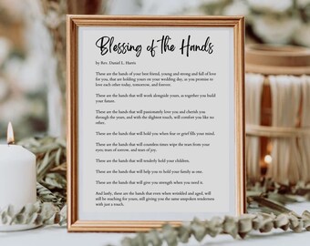 Blessing Of The Hands, Wedding Vows, Marriage Print, Printable Wall Art, Home Sign, Poem, Poster, Inspiration, Wedding Gift, Love Vows