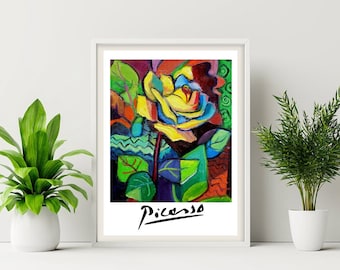 Picasso Print, Picasso Poster, Picasso Art Print, Picasso Flower, Pablo Picasso Art, Picasso Exhibition Poster