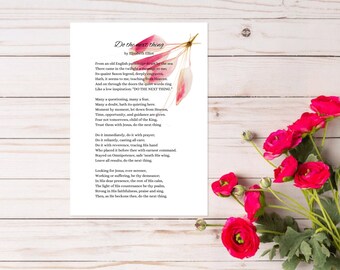 Poem Digital Do the Next Thing Elisabeth Elliot DIGITAL - Etsy